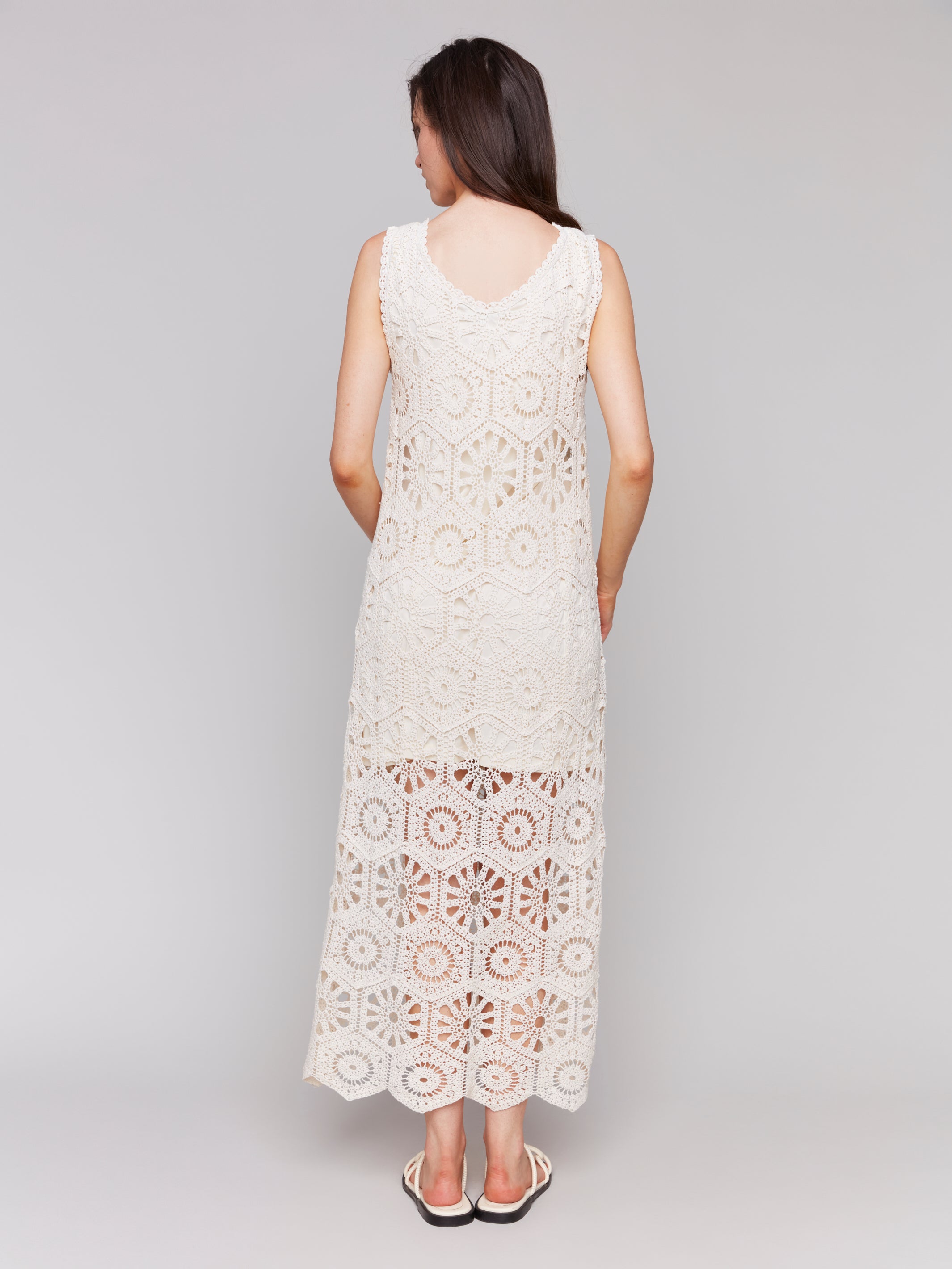 Cotton Crochet Sleeveless Maxi Dress