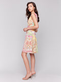 Printed Sleeveless V-Neck Tiered Dress