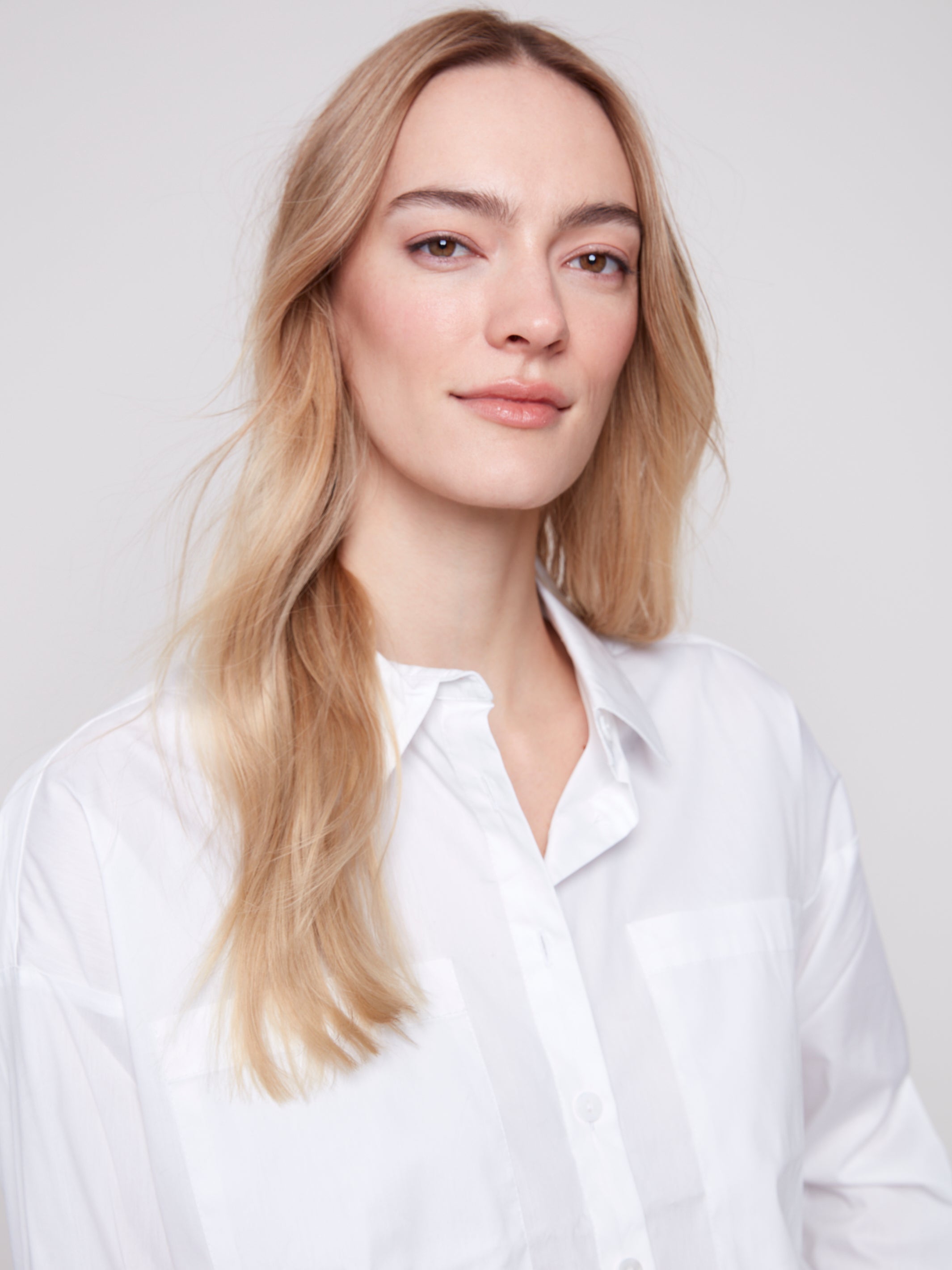 Long Sleeve Button Up Shirt with Chest Pockets