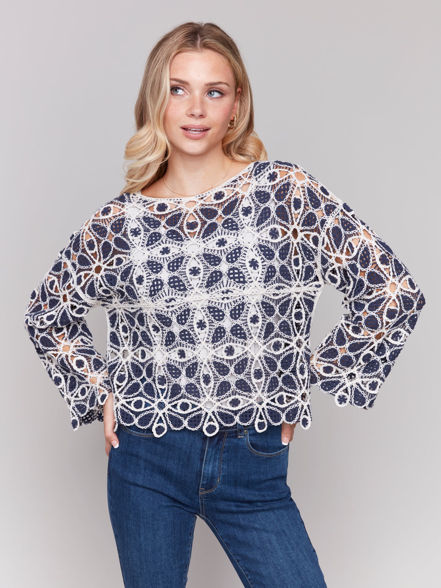 Cotton Blend Crochet Top