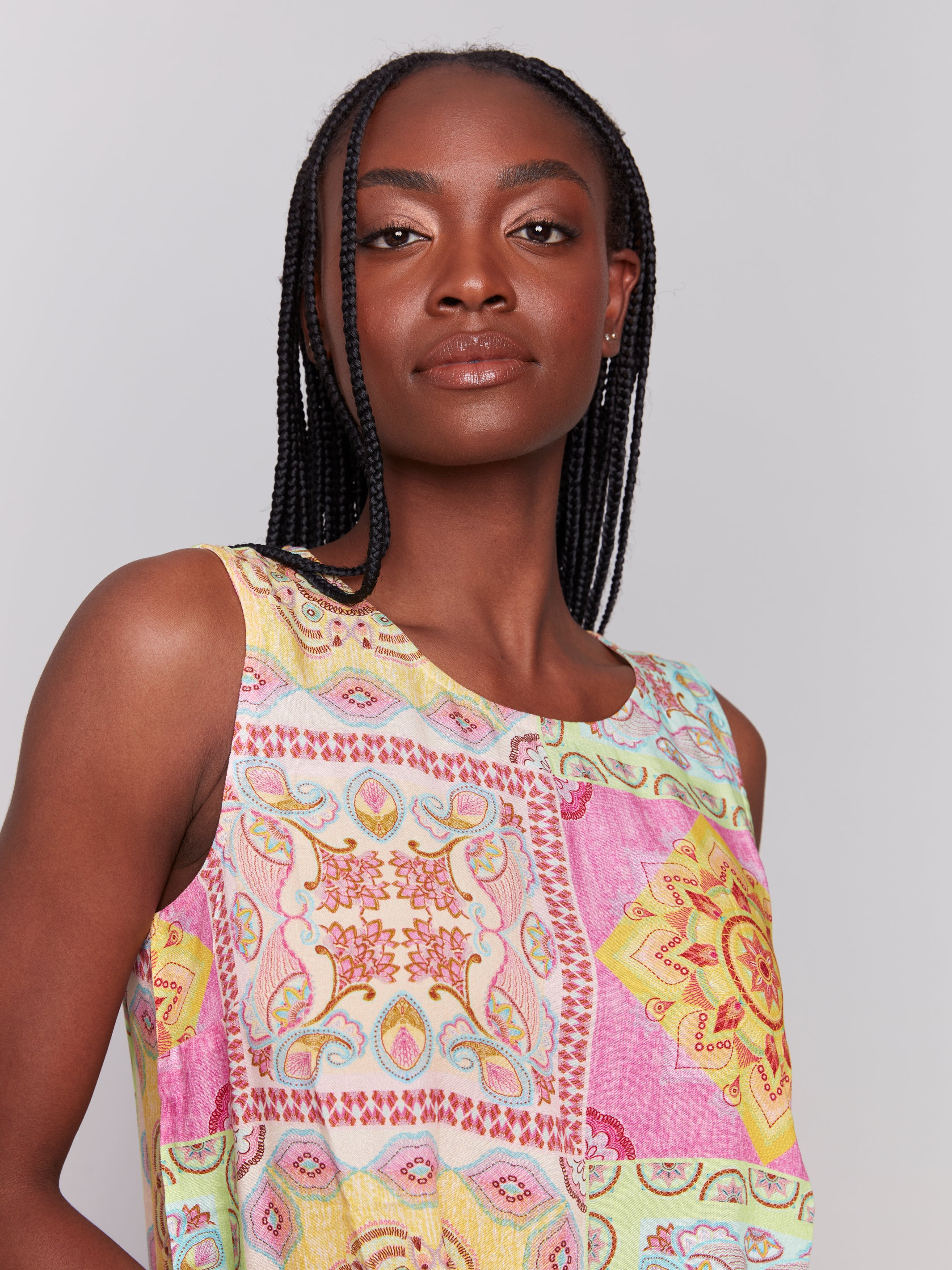 Printed Viscose Sleeveless Top