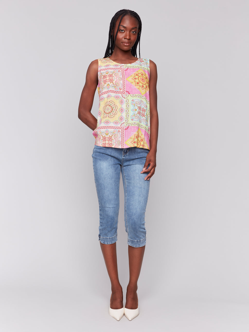 Printed Viscose Sleeveless Top
