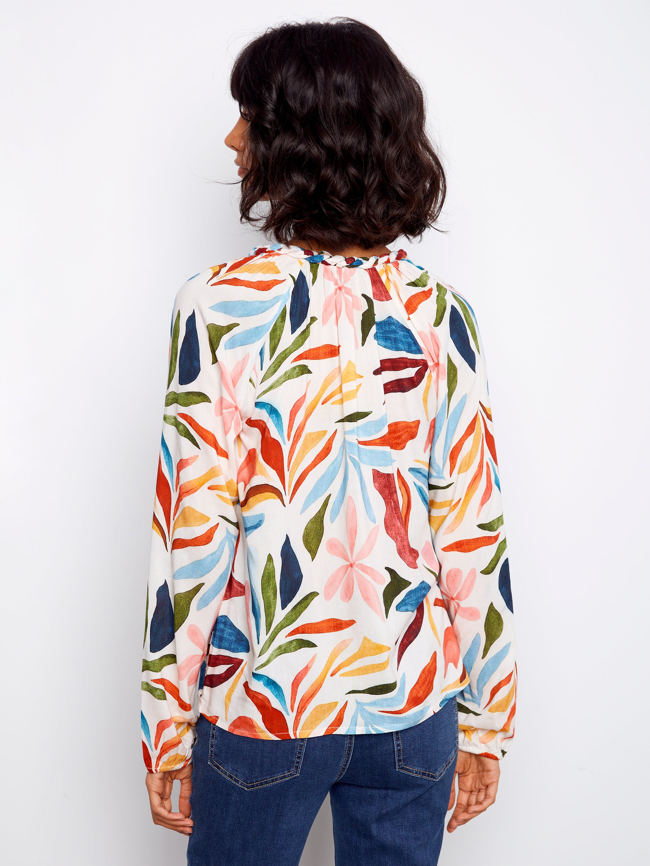 Printed Popover Blouse