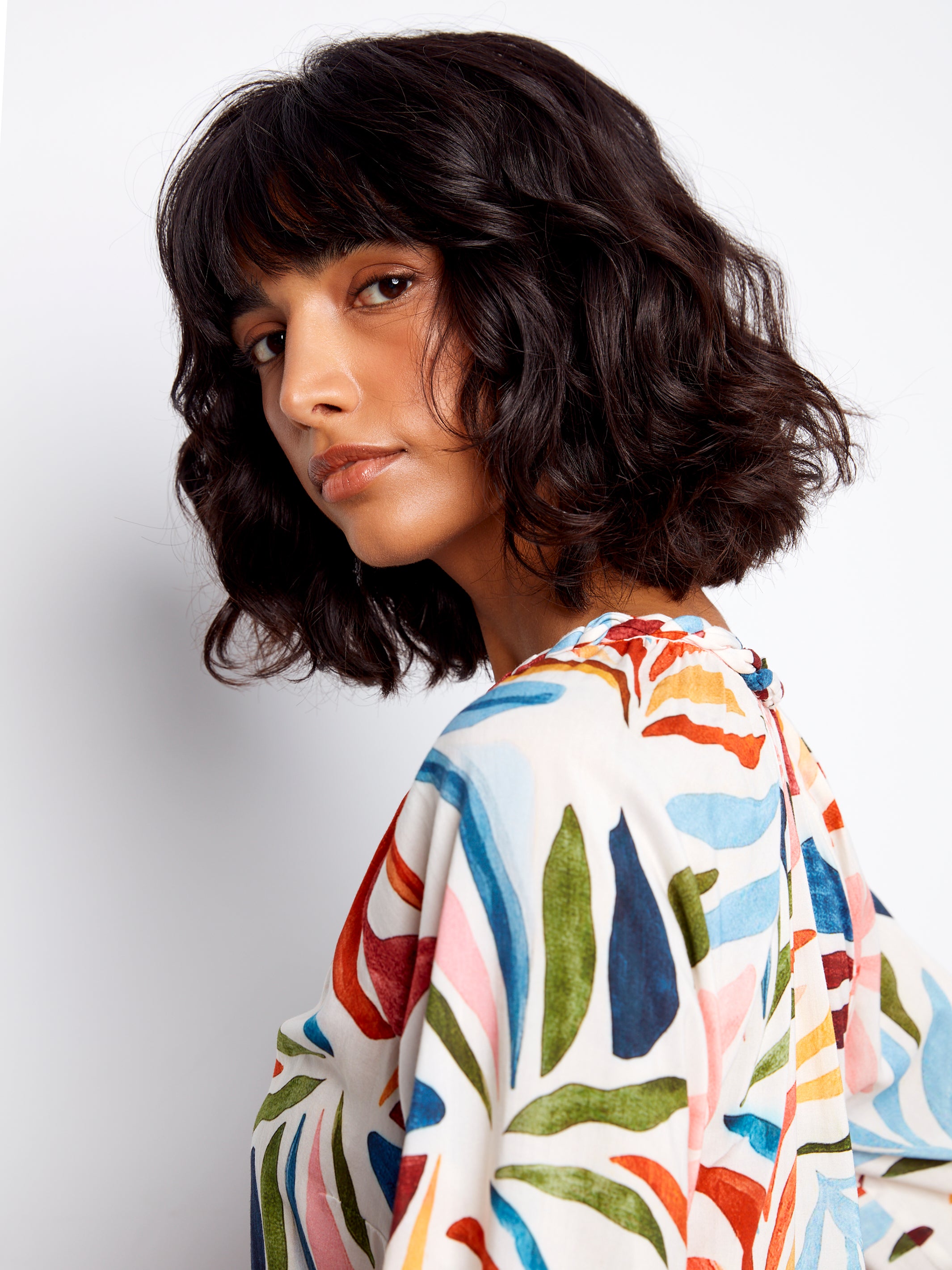 Printed Popover Blouse