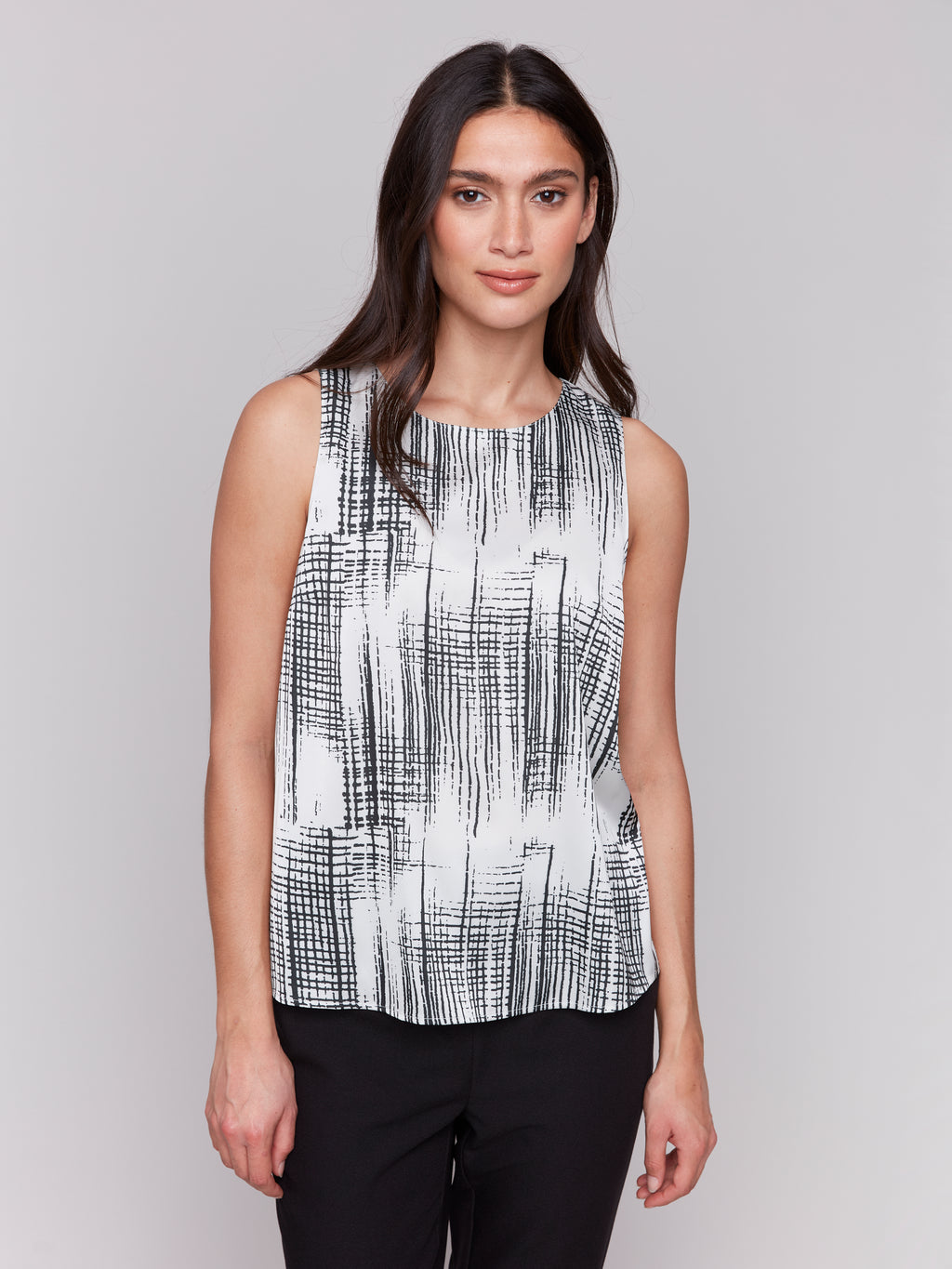 Printed Satin Sleeveless Top