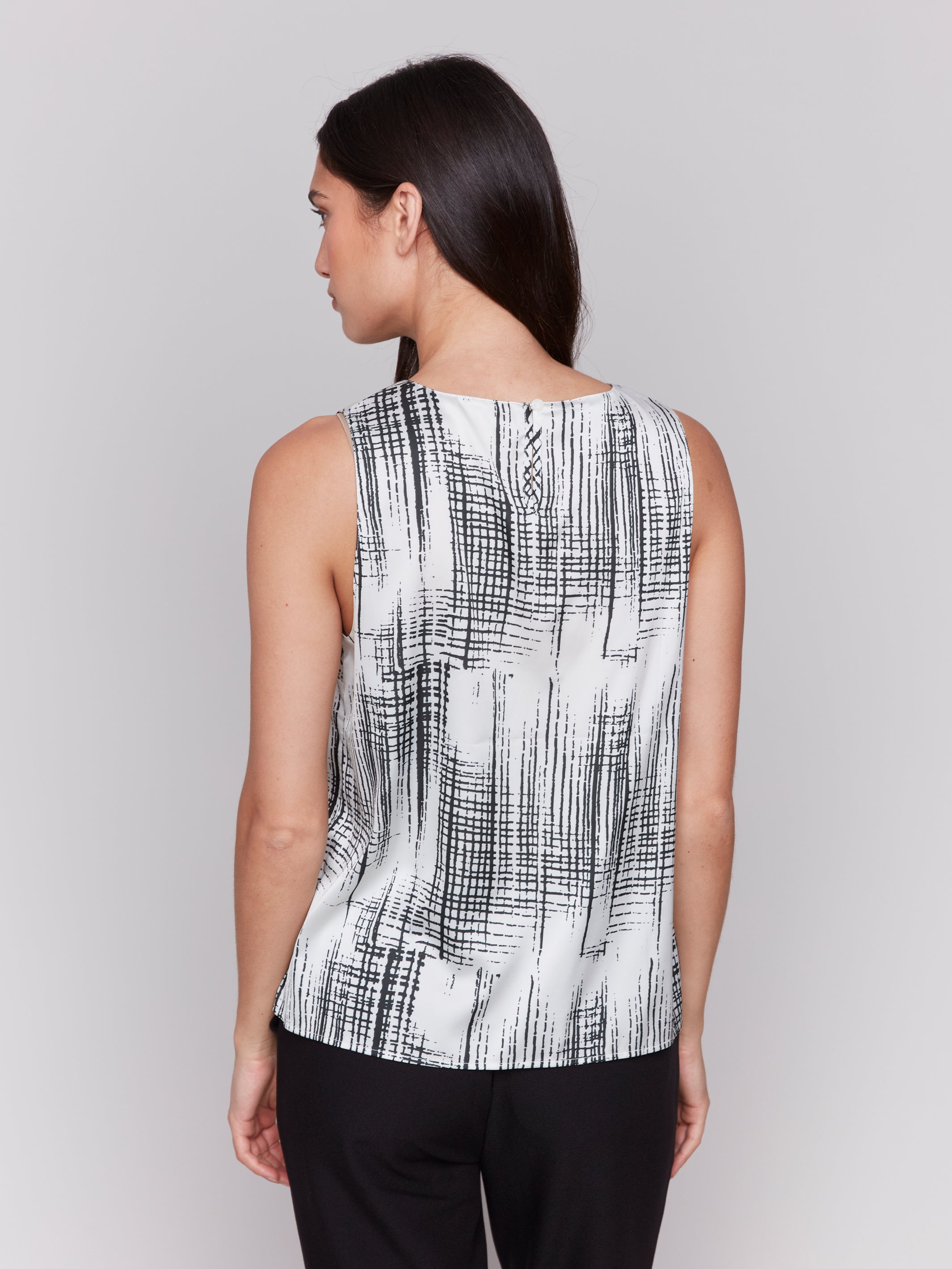 Printed Satin Sleeveless Top