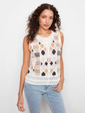Sleeveless Geometric Pattern Crochet Top