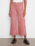 Cropped Insert Pocket Wide Leg Colored Twill Pants