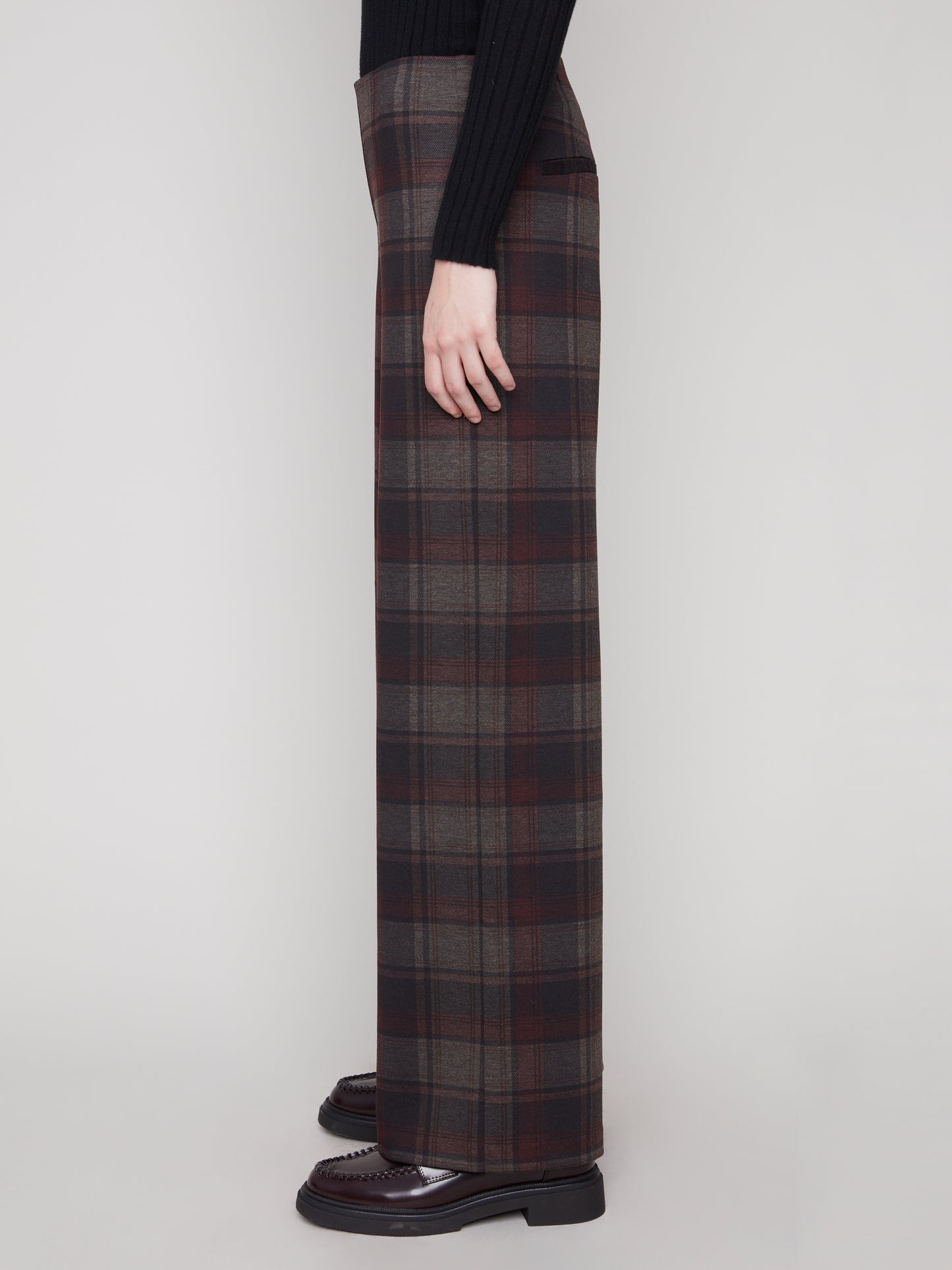 Printed Pull-On Ponte Wide Leg Pants