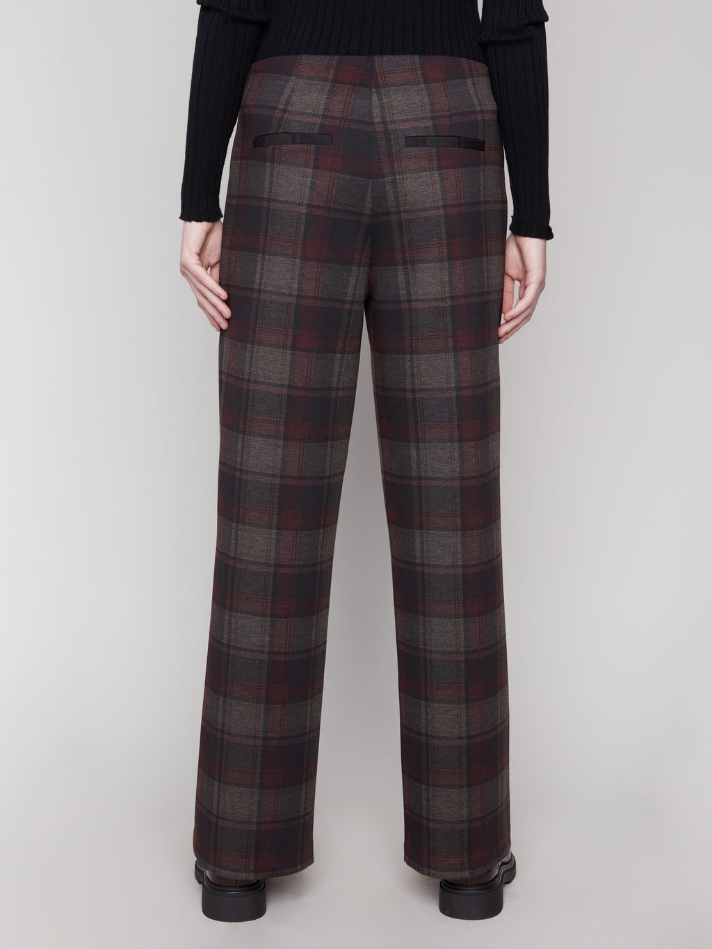 Printed Pull-On Ponte Wide Leg Pants