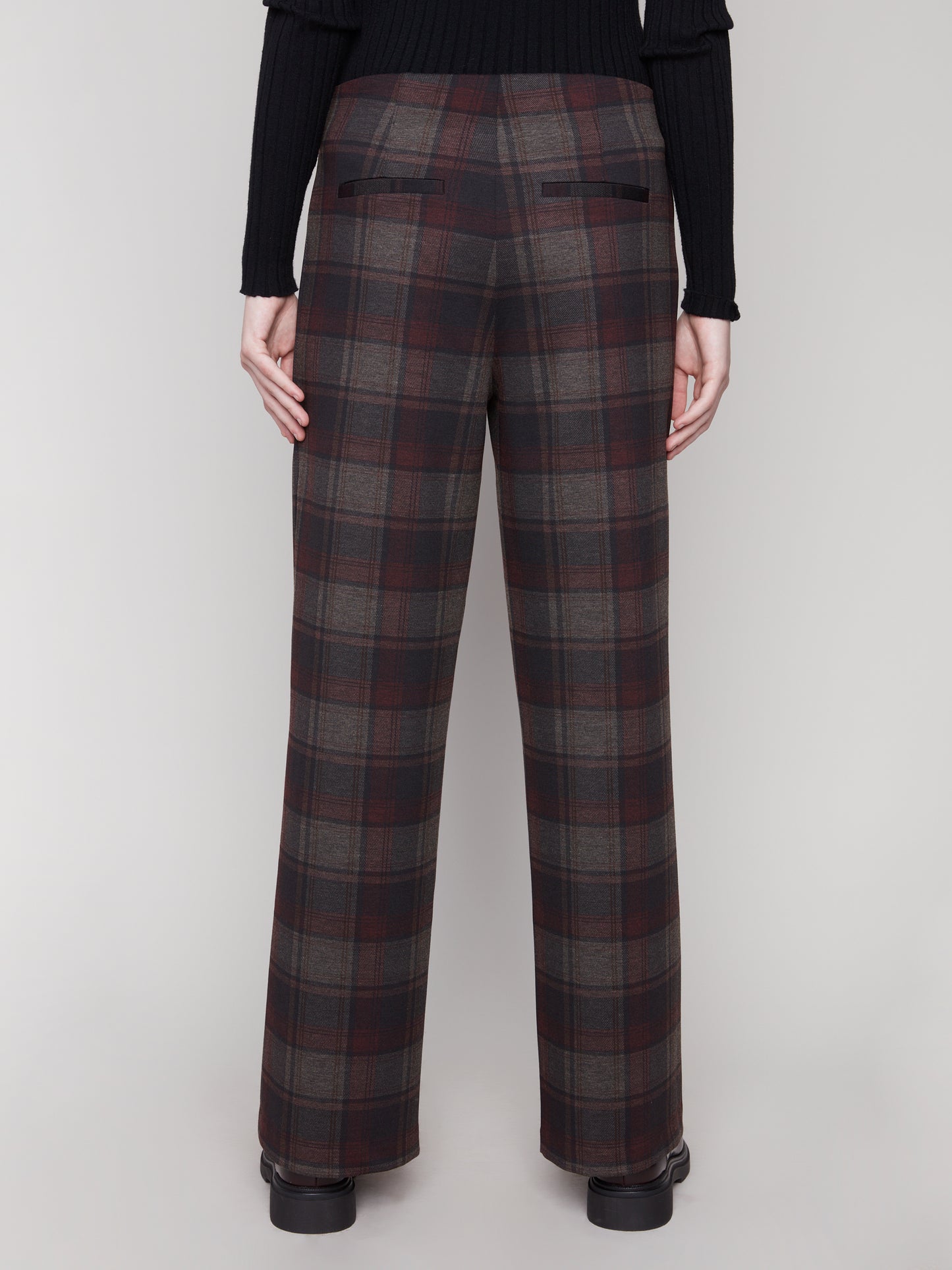 Printed Pull-On Ponte Wide Leg Pants