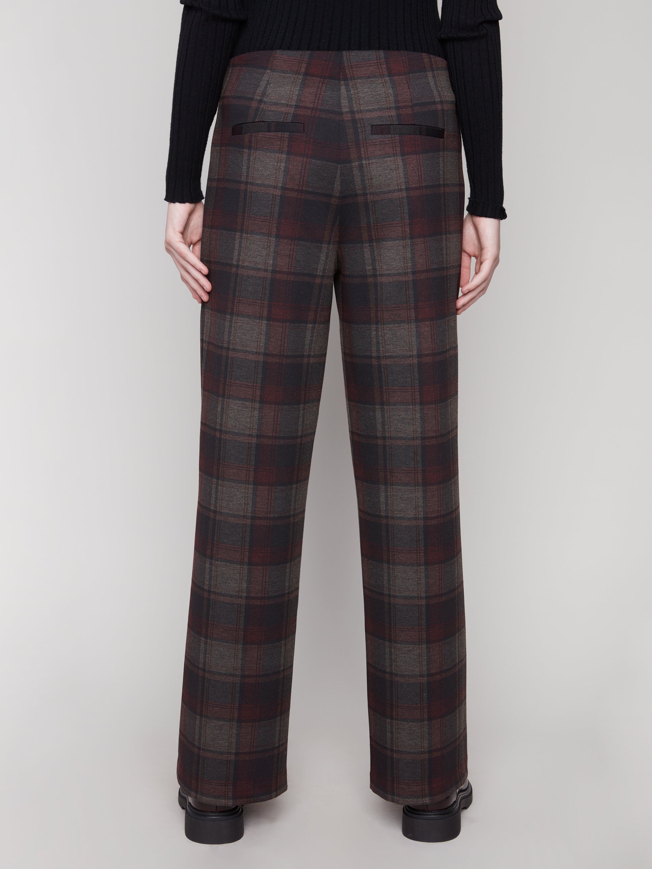 Printed Pull-On Ponte Wide Leg Pants