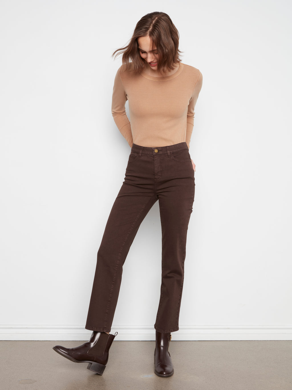 Straight Leg Twill Pants