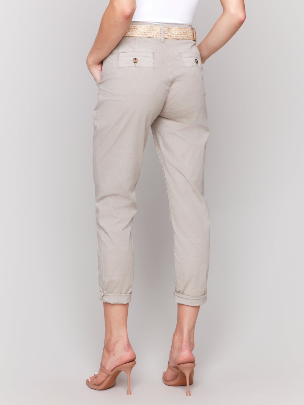 Slim Fit Pants with Belt
