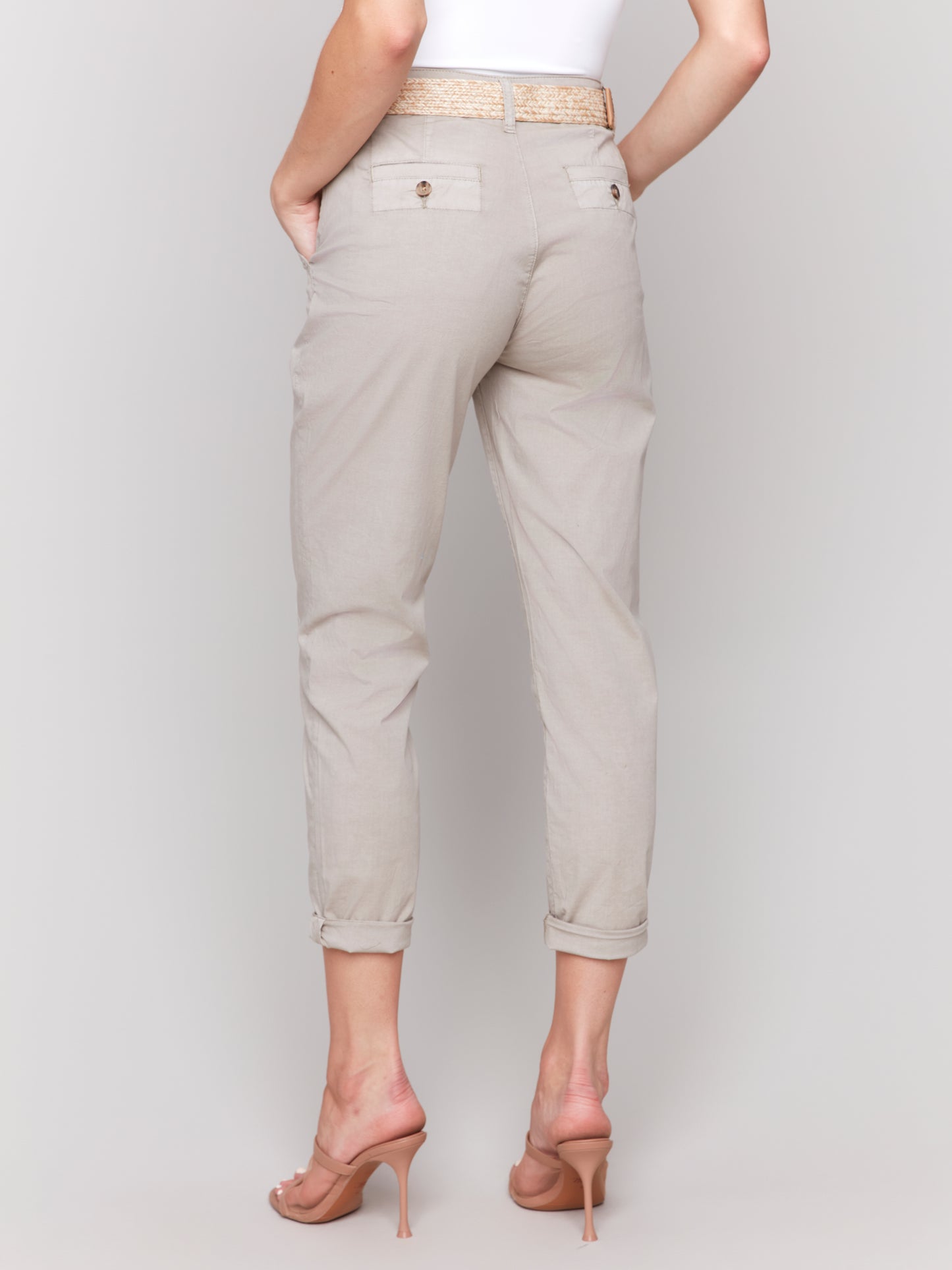 Slim Fit Pants with Belt