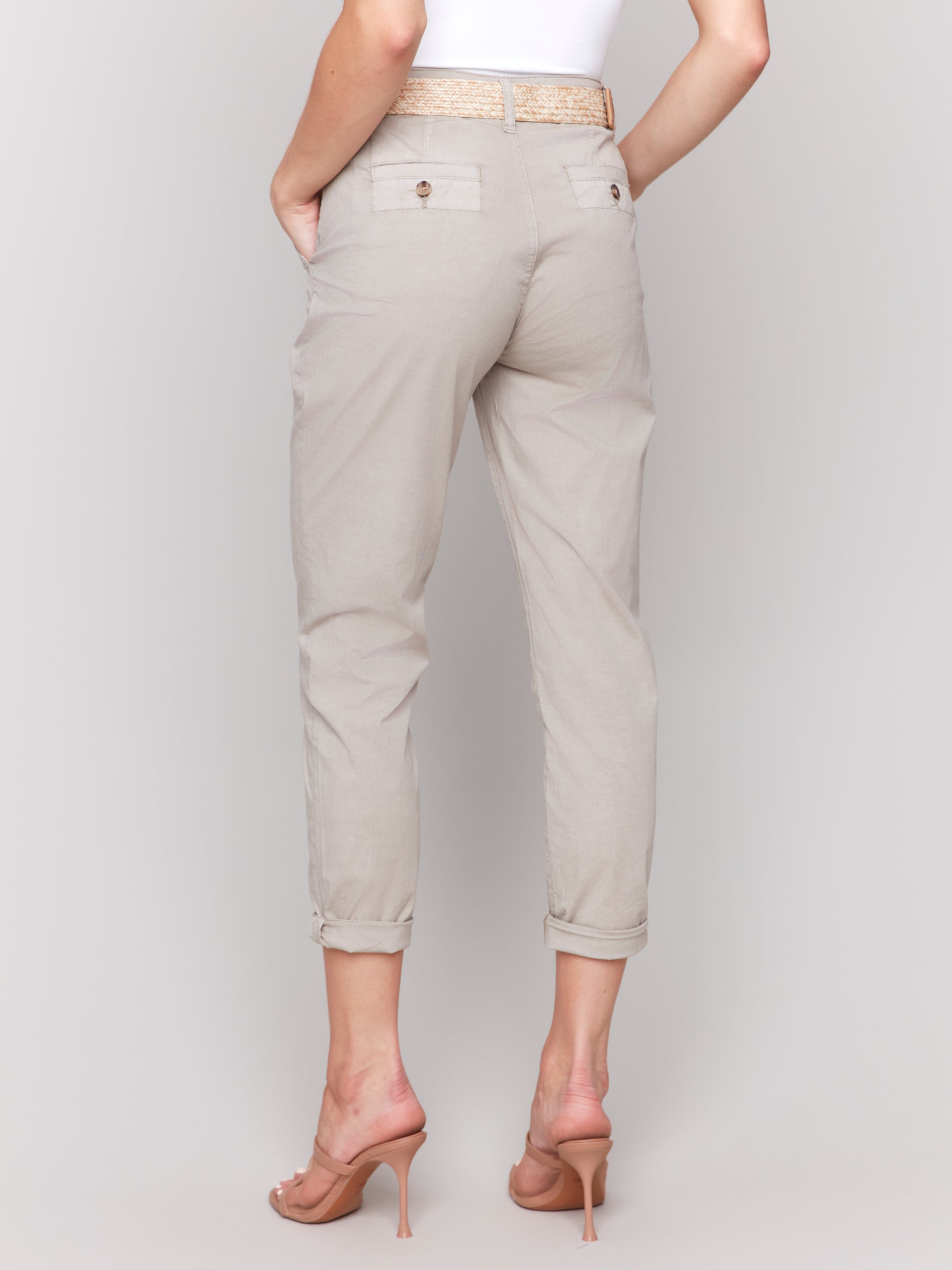 Slim Fit Pants with Belt