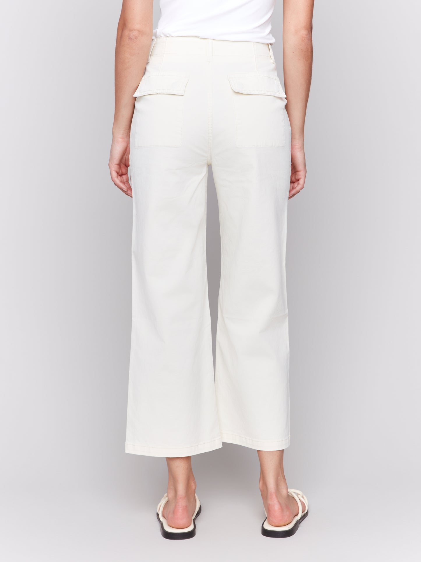Cropped Utility Pocket Twill Pants