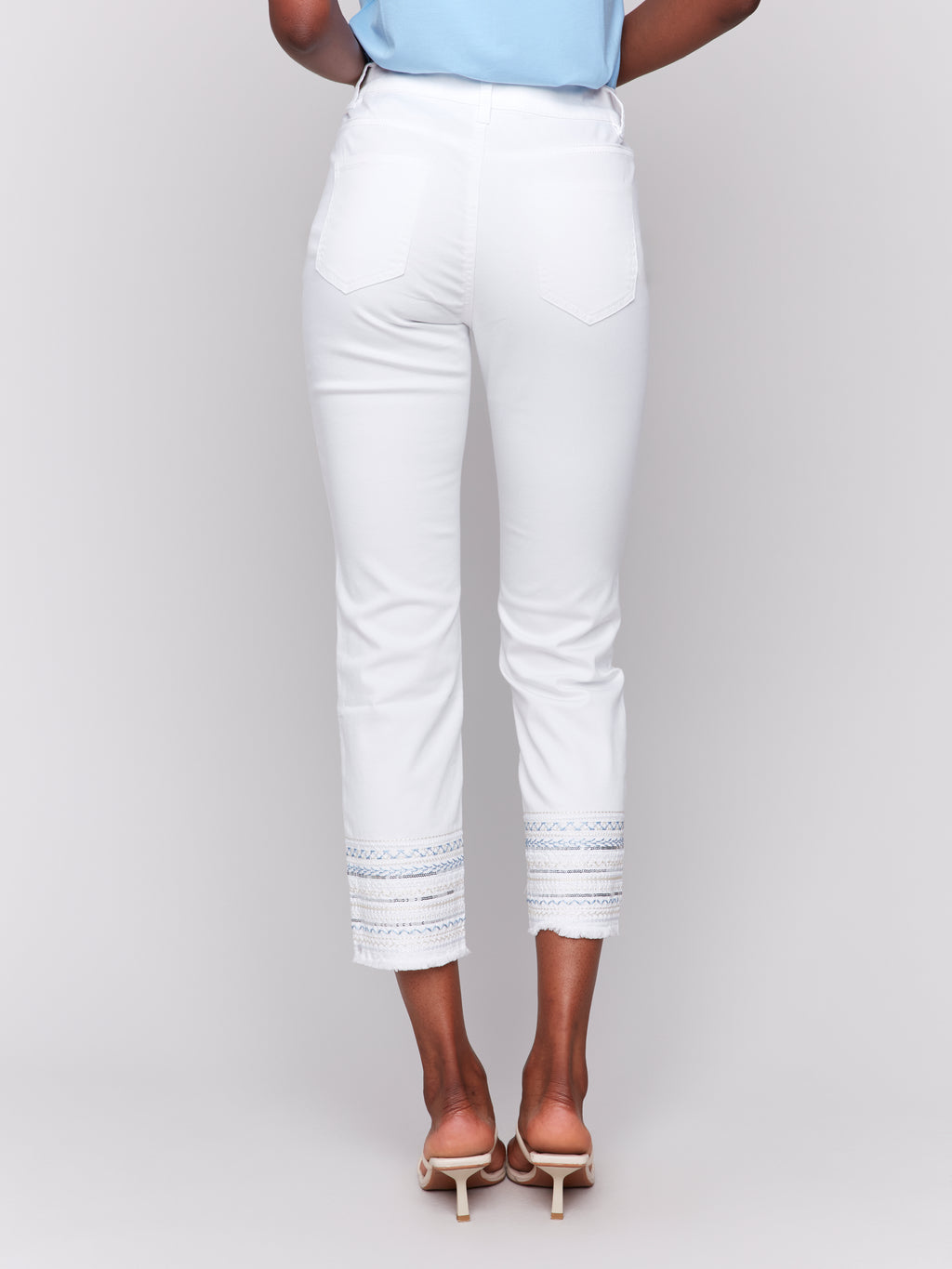 Embroidered Hem Jeans