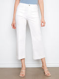 Cropped Wide Leg Stretch Twill Pants
