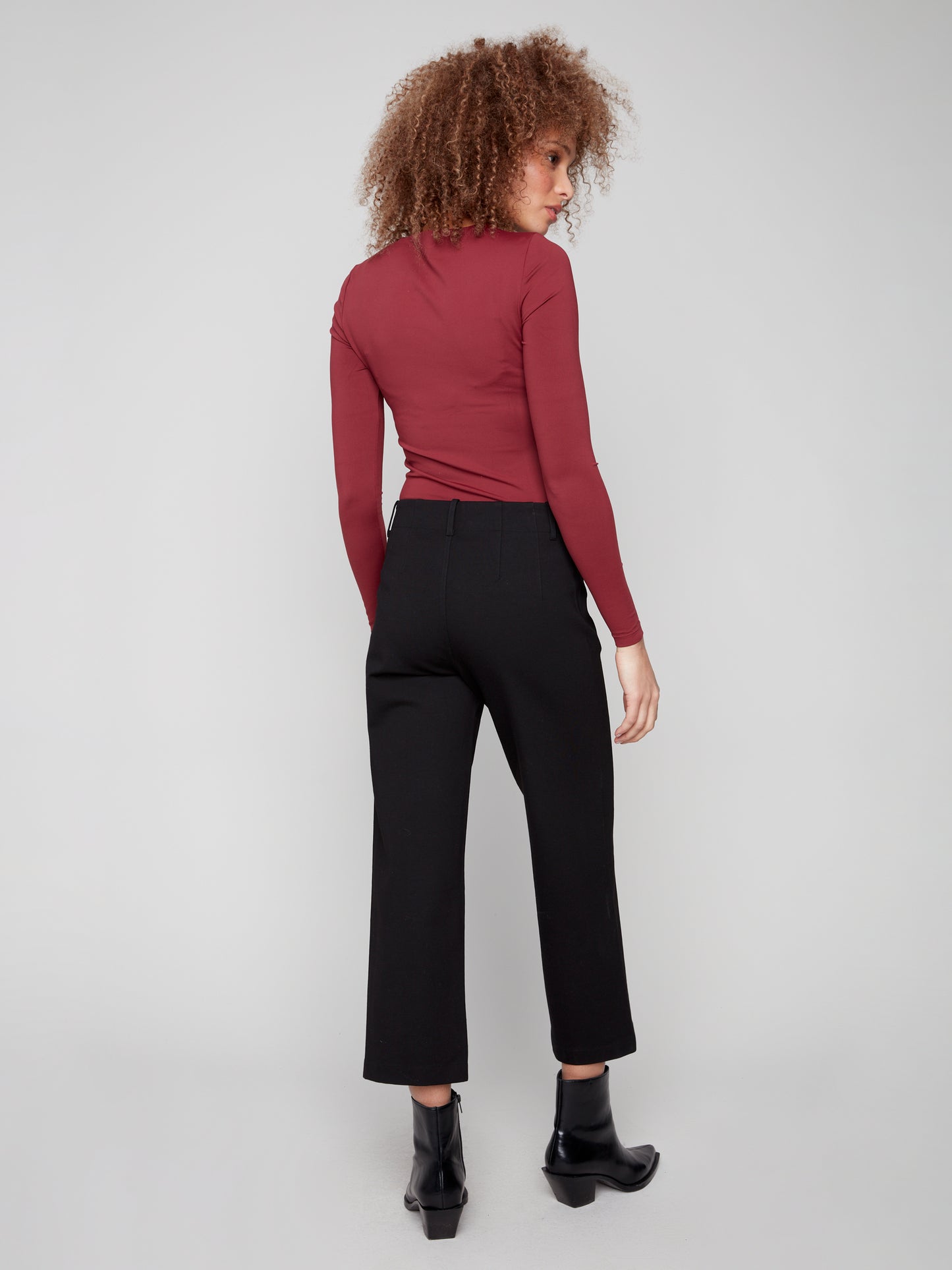 Patch Pocket Wide Leg Ponte Pants