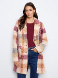 Plaid Boucle Knit Tailored Collar Coat