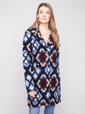 Chevron Pattern Plushy Knit Coat