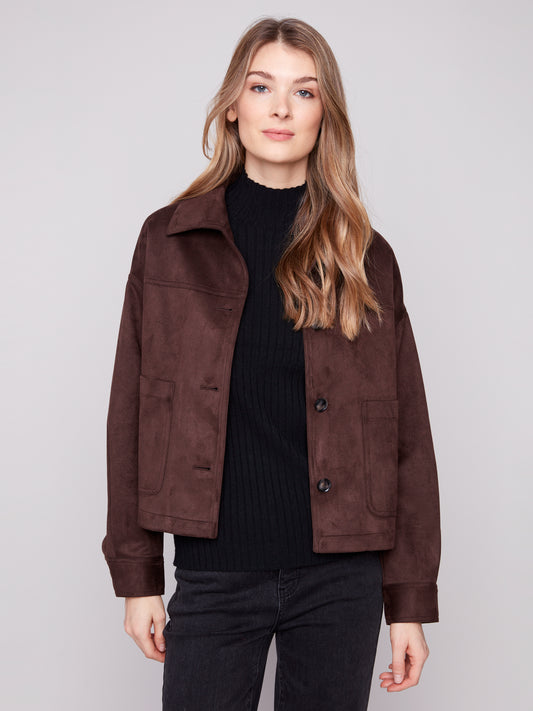 Short Faux Suede Jacket