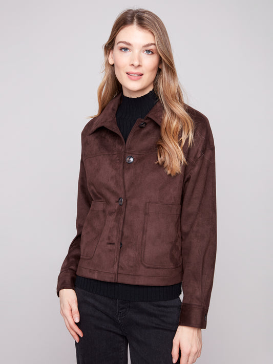 Short Faux Suede Jacket
