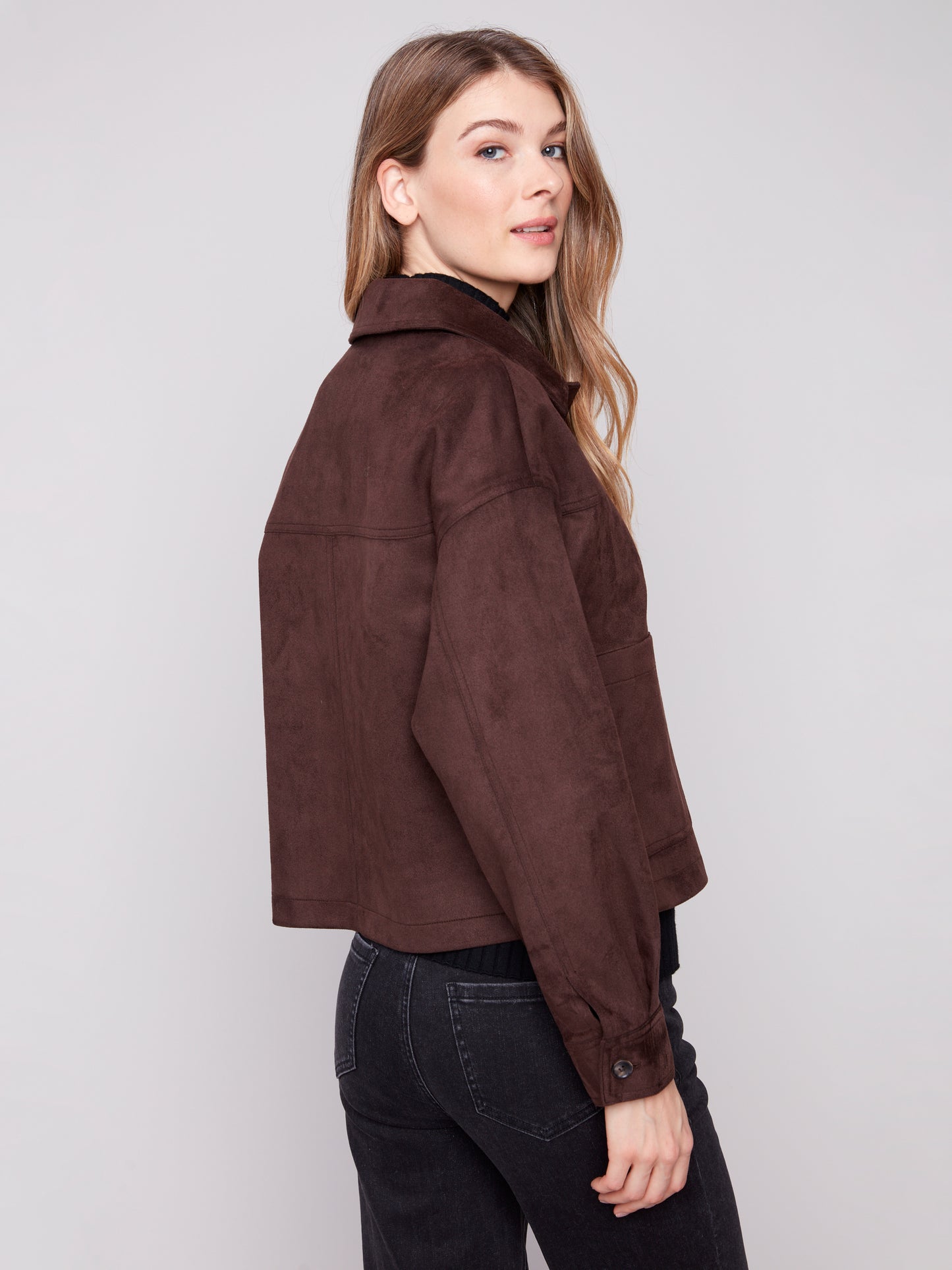 Short Faux Suede Jacket