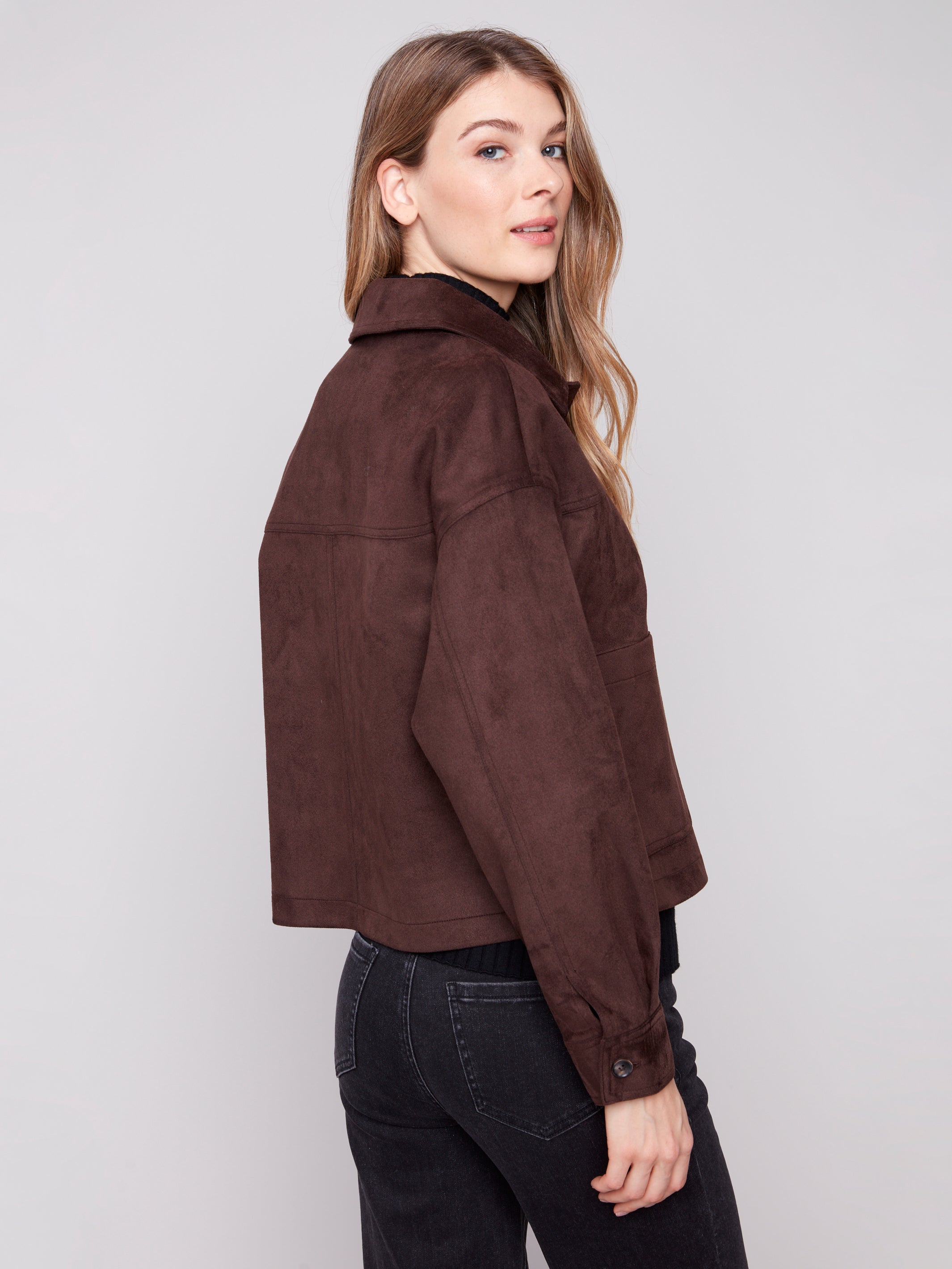 Short Faux Suede Jacket