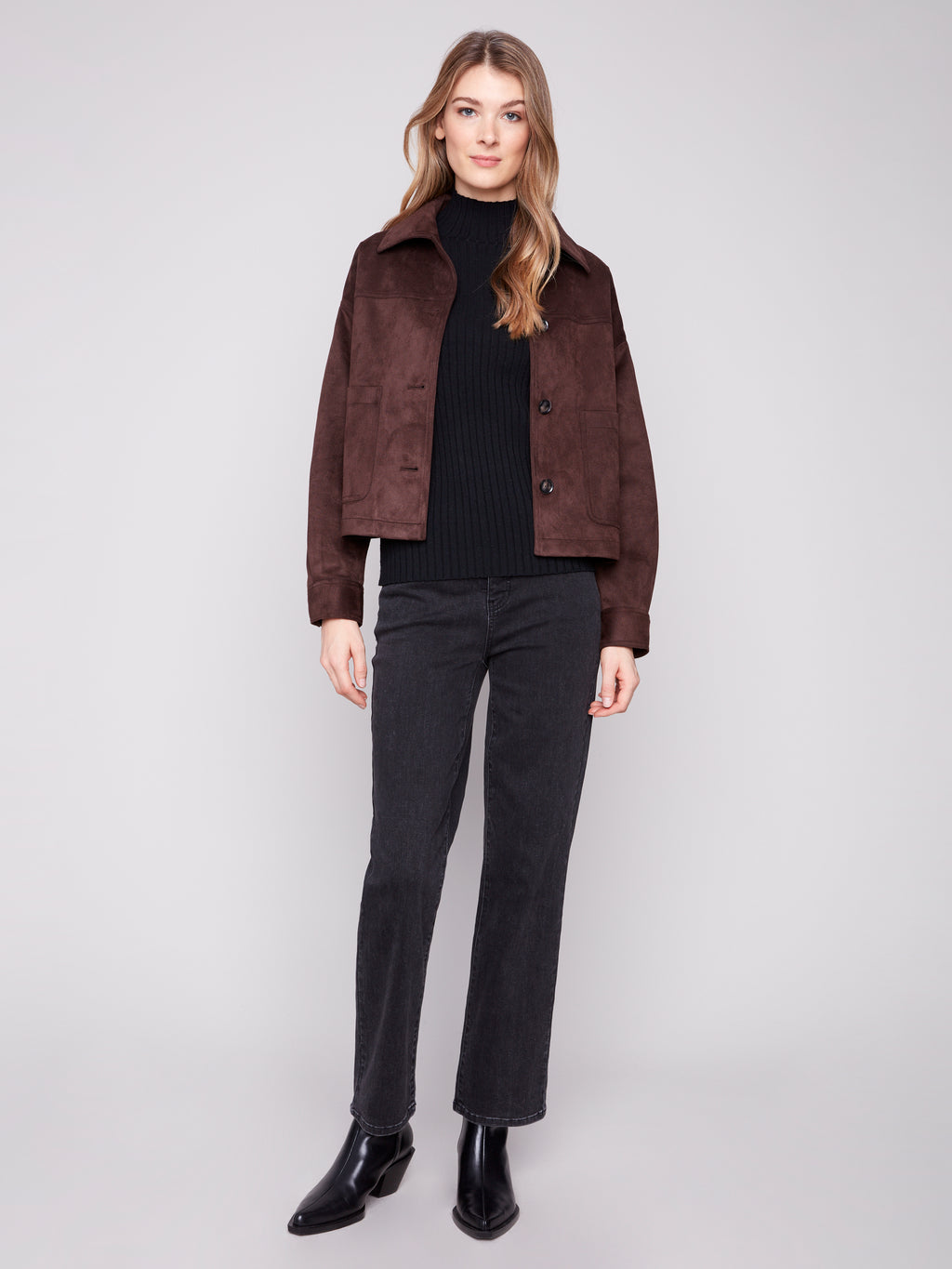 Short Faux Suede Jacket