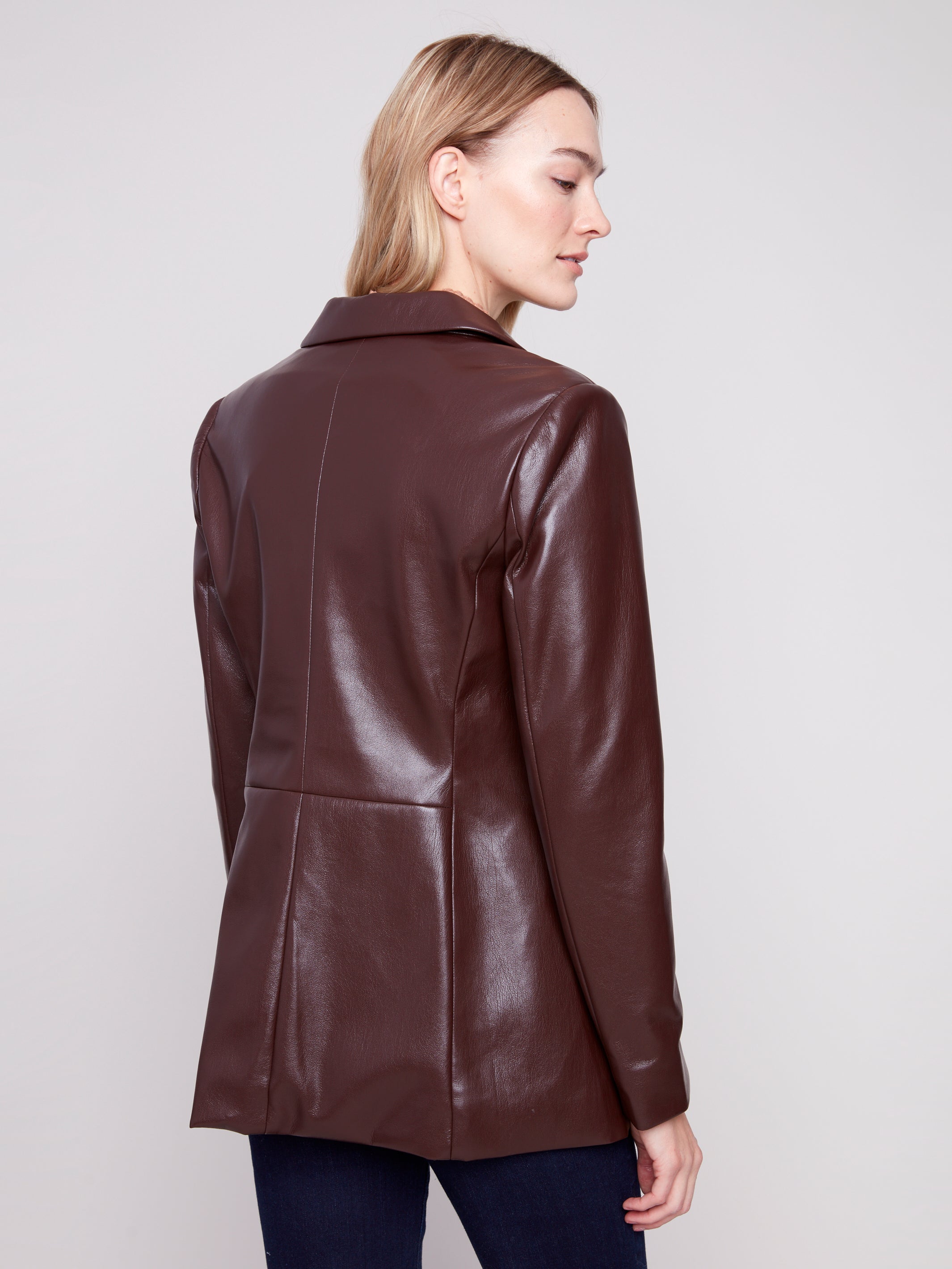 Faux Leather Blazer