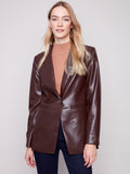 Faux Leather Blazer
