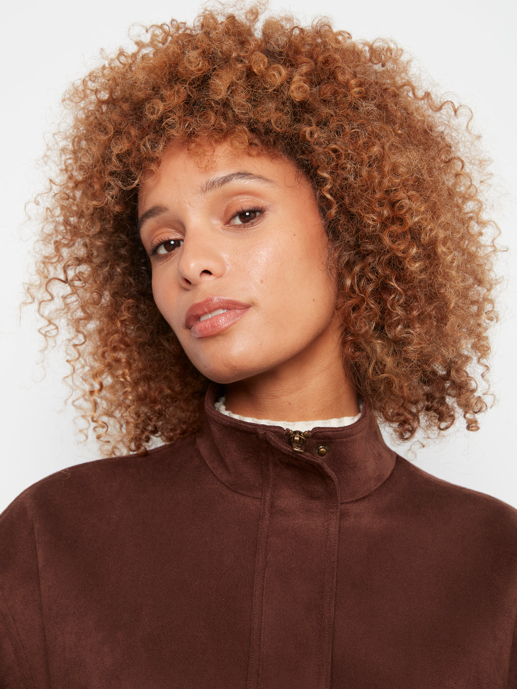 Faux Suede Bomber Jacket