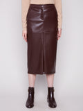 Faux Leather Midi Skirt