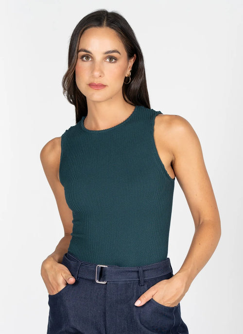 Seamless Textured Crew Neck Tank