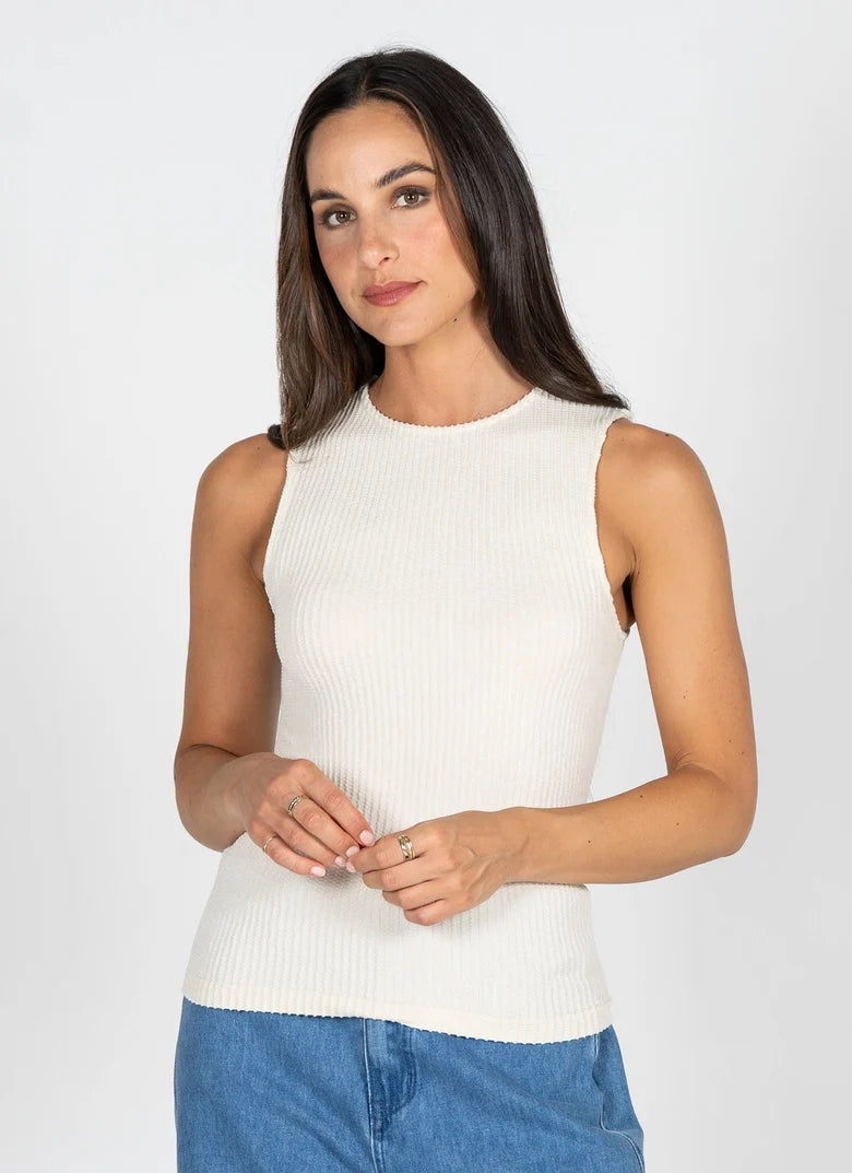 Seamless Textured Crew Neck Tank
