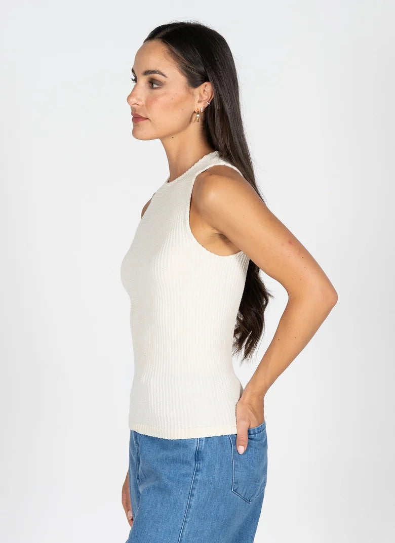 Seamless Textured Crew Neck Tank