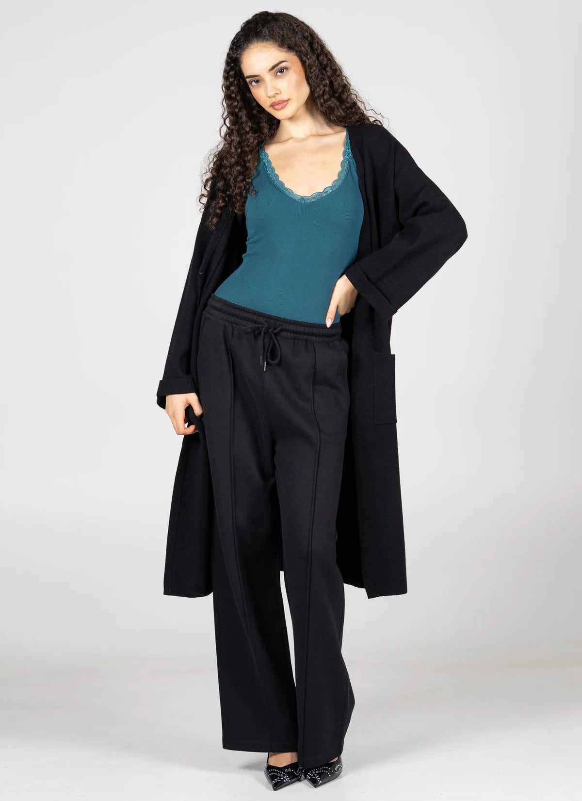 Cotton Fleece Wide Leg Sweatpant