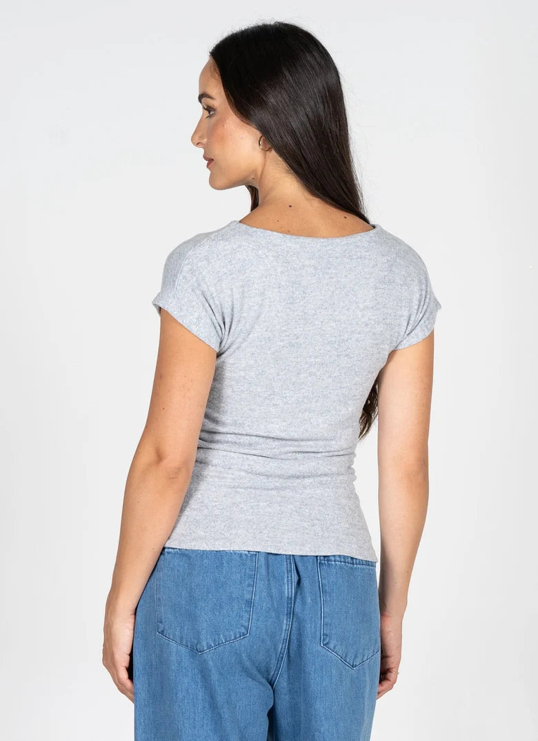 Ruched Side Cap Sleeve Top