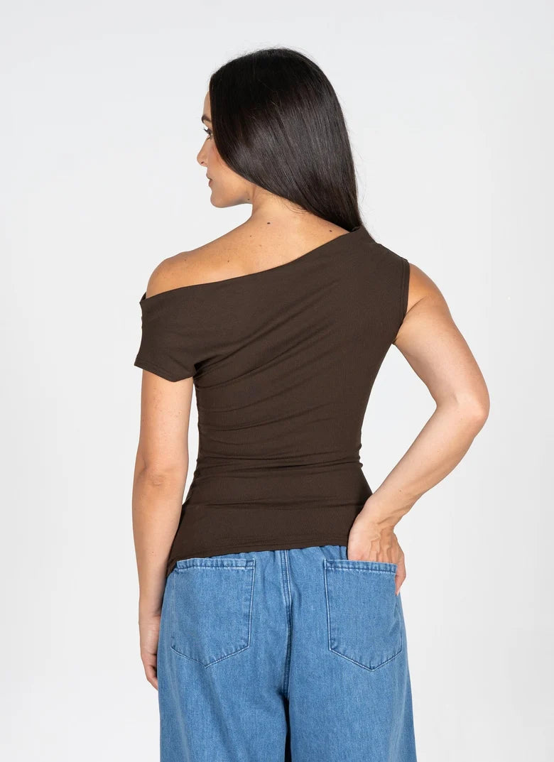 Gathered Front Boat Neck Top