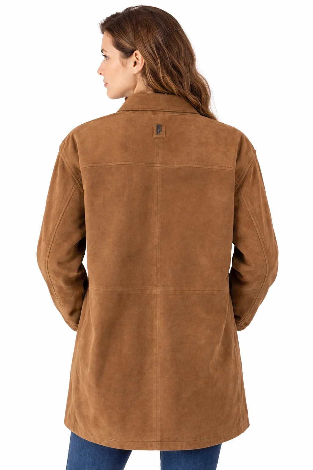 Lyn Oversized Nubuck Leather Shacket