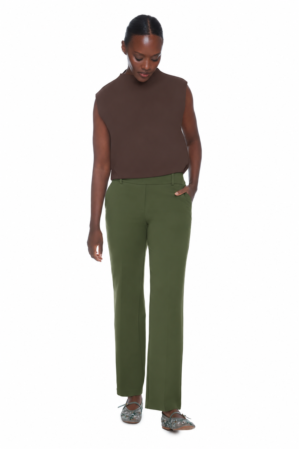 Ponte Straight Leg Pull-On Pant