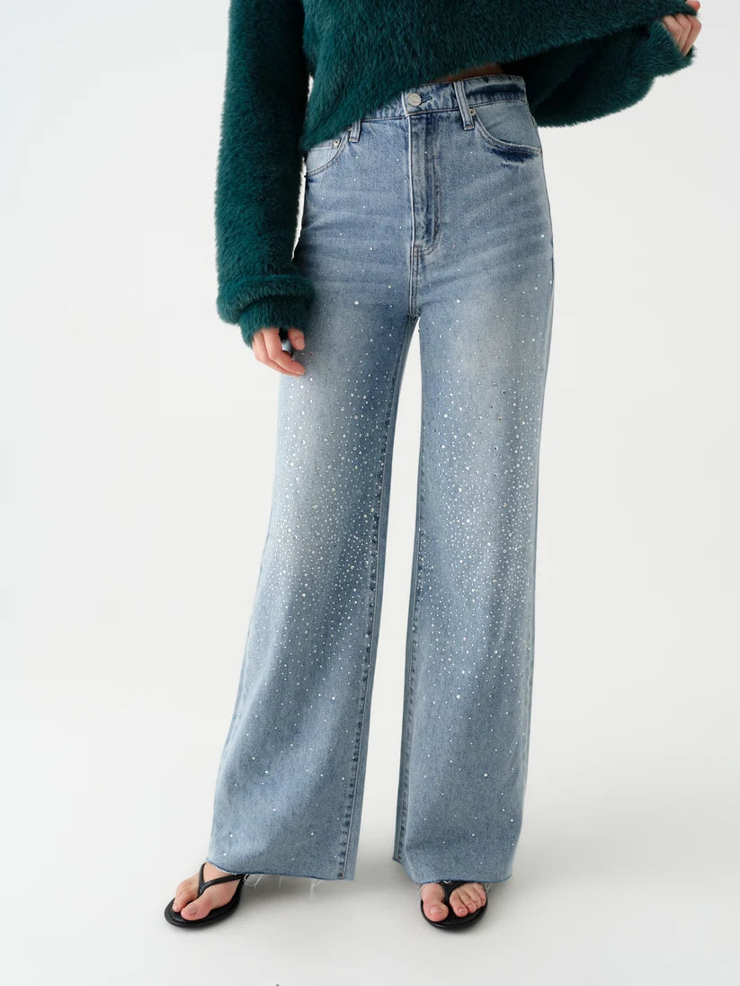 Rhinestone Far Out High Rise Wide Leg