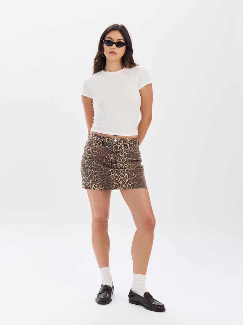 Malibu Mid Rise Denim Mini Skirt