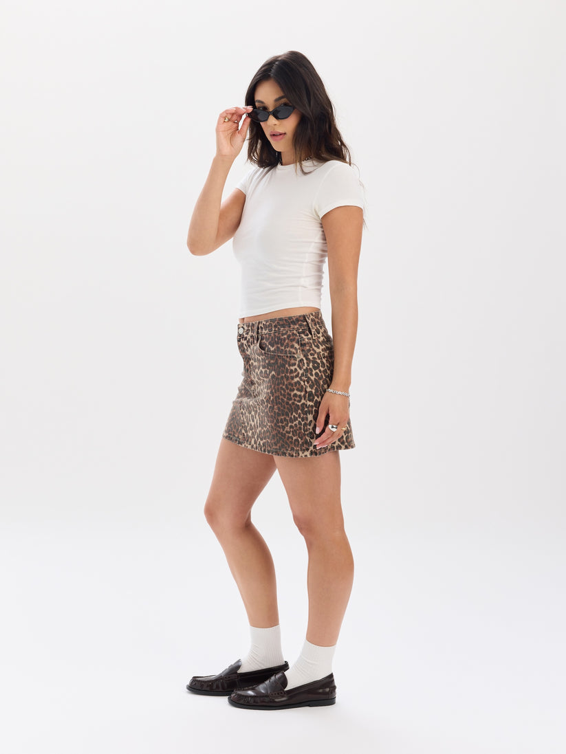 Malibu Mid Rise Denim Mini Skirt