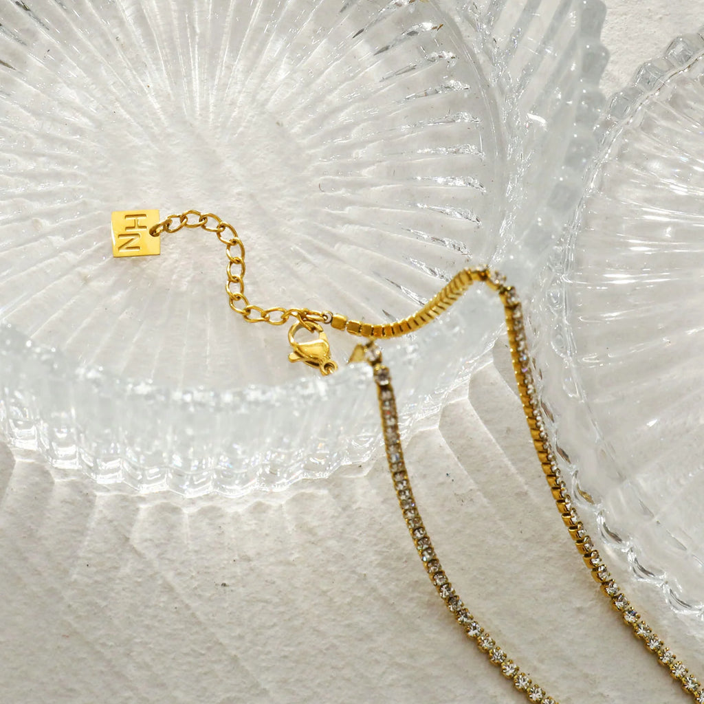 Diana Pavé Zirconia String Chain Necklace