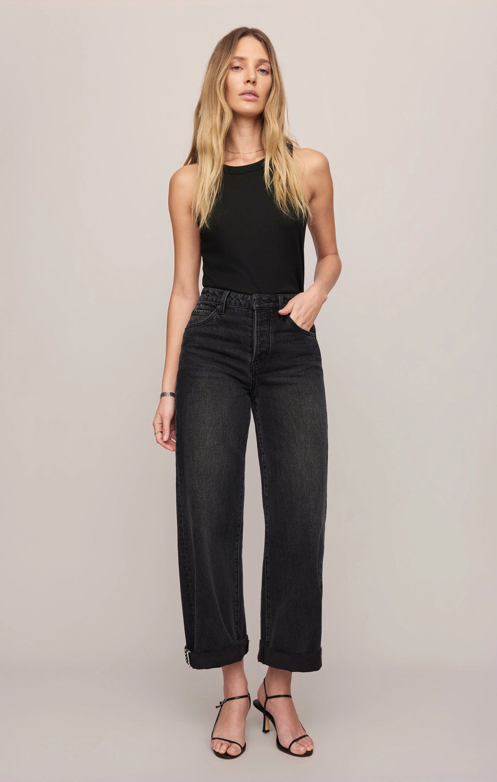 The Show Off High-Rise Bowed Denim