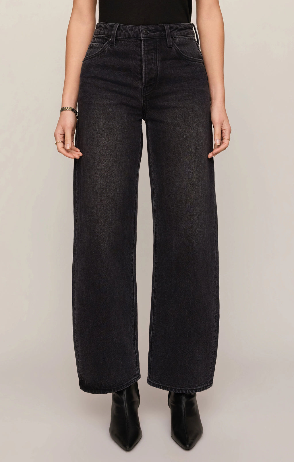 The Show Off High-Rise Bowed Denim