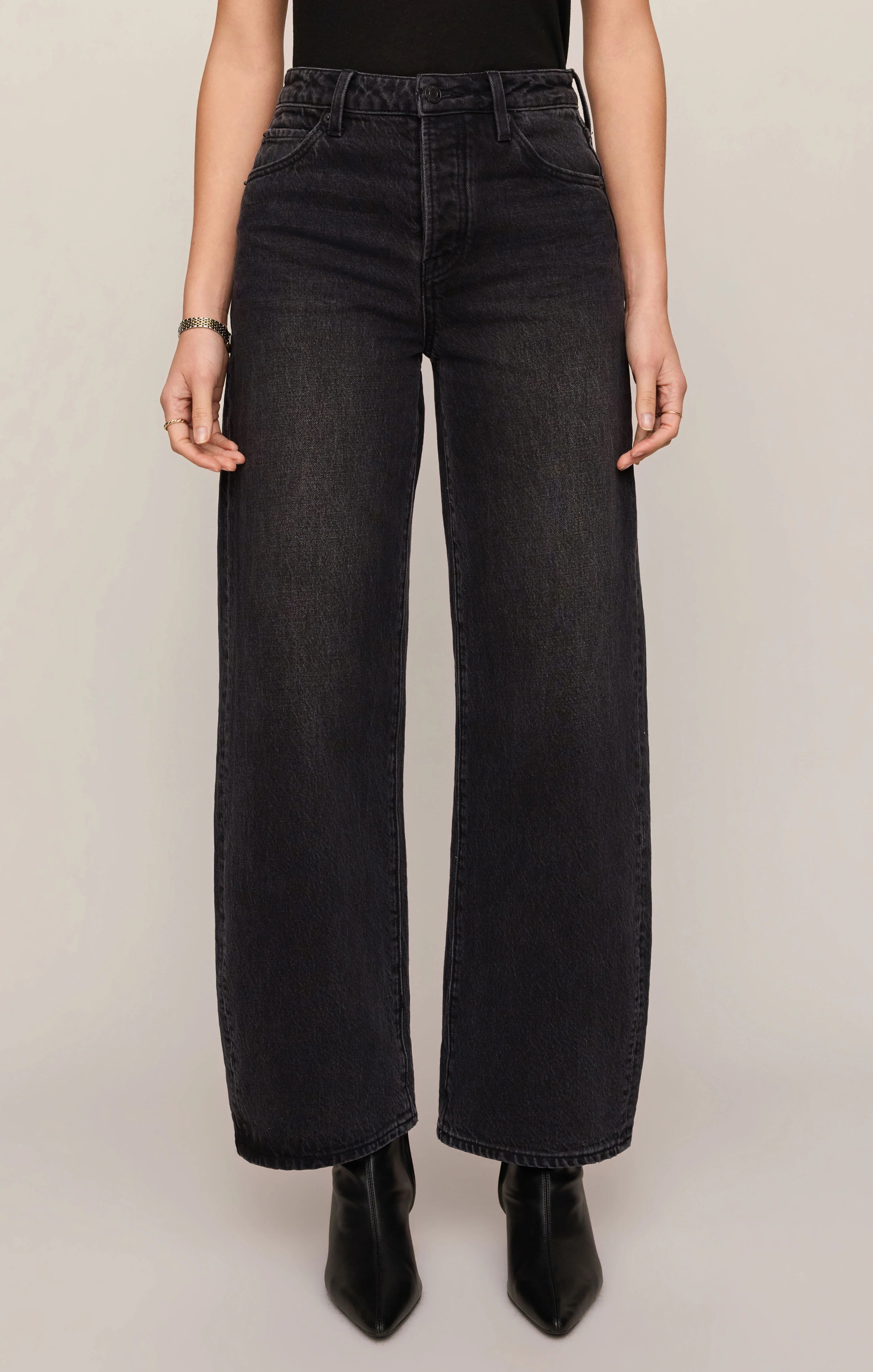 The Show Off High-Rise Bowed Denim